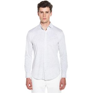 Eleventy, Overhemden, Heren, Grijs, S, Katoen, Dandy Long Sleeve Jersey Shirt