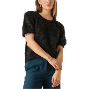 Another Label, Truien, Dames, Zwart, L, Zwarte Gebreide Trui voor Vrouwen