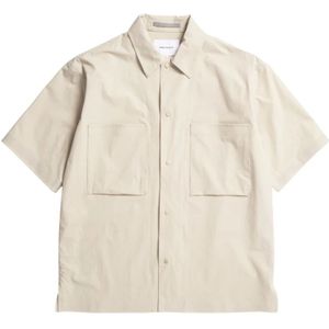 Norse Projects, Overhemden, Heren, Beige, S, Katoen, Licht Reizen Korte Mouw Casual Shirt