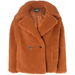 Ugg, Jassen, Dames, Bruin, S, Polyester, Short Teddy Coat Gertrude