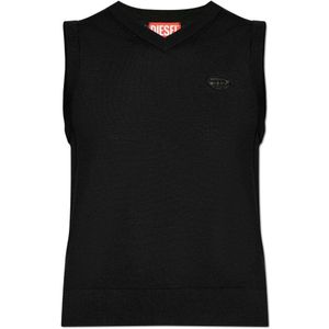 Diesel, Tops, Dames, Zwart, L, Wol, Vest M-Aligea
