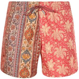 Etro, Badkleding, Heren, Veelkleurig, L, Polyester, Roze Zee Kleding met Elastische Taille