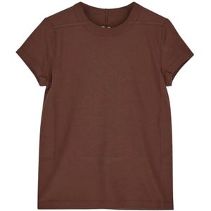 Rick Owens, Tops, Dames, Bruin, S, Katoen, Cropped katoenen T-shirt