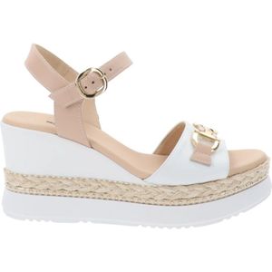 Nerogiardini, Schoenen, Dames, Wit, 39 EU, Leer, Leren sandalen voor vrouwen
