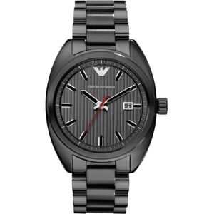 Emporio Armani, Accessoires, Heren, Grijs, ONE Size, Roestvrijstalen herenhorloge