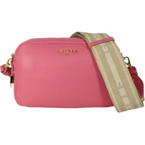 Gaëlle Paris, Tassen, Dames, Roze, ONE Size, Metalen Logo Jacquard Cameratas Roze