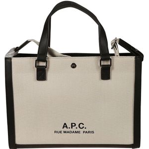 A.p.c., Tassen, Dames, Beige, ONE Size, Leer, Camille tote tas