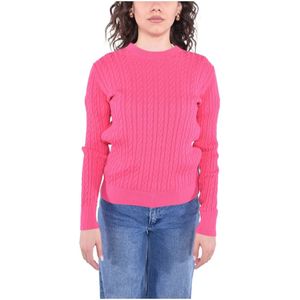 Barbour, Truien, Dames, Roze, M, Katoen, Essentiële Crew Gebreide Trui