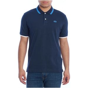 La Martina, Tops, Heren, Blauw, L, Katoen, Polo met korte mouwen