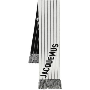 Jacquemus, Accessoires, Heren, Zwart, ONE Size, Luxe Zwart Gestreept Sjaal
