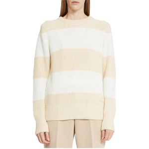 John Richmond, Truien, Dames, Beige, M, Wol, Logo Sweatshirt Hoodie Lange Mouw