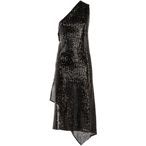 Pinko, Kleedjes, Dames, Zwart, S, Pailletten, Paillettenjurk voor vrouwen