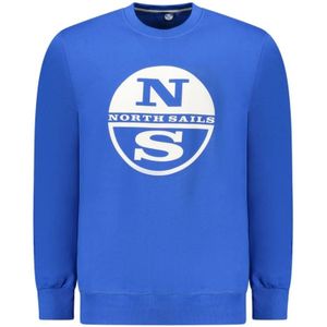 North Sails, Sweatshirts & Hoodies, Heren, Blauw, L, Katoen, Blauwe Katoenen Heren Trui