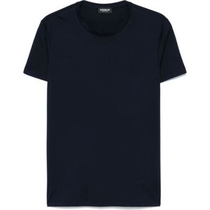 Dondup, Tops, Heren, Blauw, M, Katoen, Blauw T-shirt met Korte Mouwen