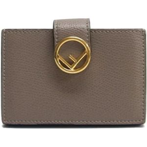 Fendi Vintage, Pre-owned, Dames, Grijs, ONE Size, Leer, Tweedehands leren portemonnees