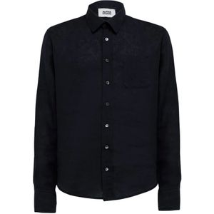 Alpha Studio, Overhemden, Heren, Blauw, M, Linnen, Casual Shirts