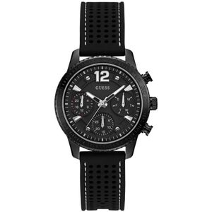 Guess, Accessoires, Dames, Zwart, ONE Size, Sport Chrono Horloge Zwart Hars
