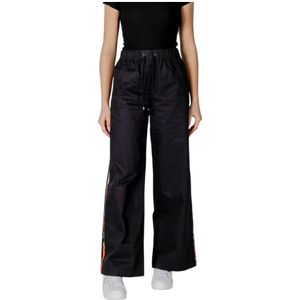 Desigual, Broeken, Dames, Zwart, S, Katoen, Zwarte katoenen broek met vetersluiting en zakken