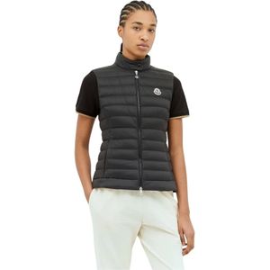 Moncler, Jassen, Dames, Zwart, XL, Lichtgewicht Donsbodywarmer