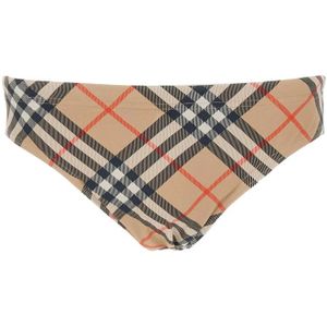 Burberry, Badkleding, Heren, Beige, 2Xl, Beige Check Motif Speedo Kleding