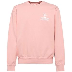 Sporty & Rich, Sweatshirts & Hoodies, Dames, Roze, S, Katoen, Cotton Scoop Neck Sweatshirt