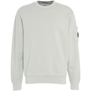 C.p. Company, Sweatshirts & Hoodies, Heren, Grijs, L, Katoen, Grijs Logo Sweatshirt