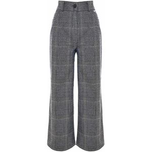 Kocca, Broeken, Dames, Grijs, M, Uitlopende geruite broek