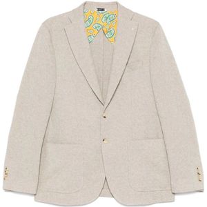 Manuel Ritz, Jassen, Heren, Bruin, XL, Moderne Beige Blazer met Knoopsluiting