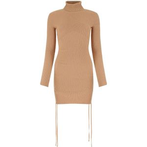 Andrea Adamo, Kleedjes, Dames, Bruin, XS, Gebreide jurken