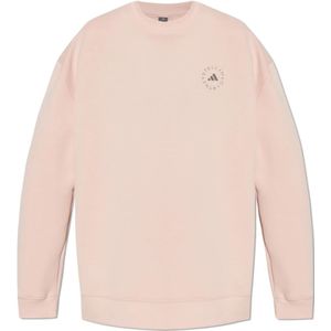 Adidas by Stella McCartney, Sweatshirts & Hoodies, Dames, Roze, S, Katoen, Sweatshirt met logo