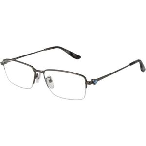 Bmw, Accessoires, Heren, Grijs, ONE Size, Zilveren Half-Rim Rechthoekige Optische Monturen