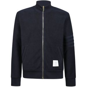Thom Browne, Sweatshirts & Hoodies, Heren, Blauw, M, Katoen, Veelzijdige lentejas met ritssluiting