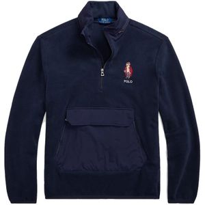 Polo Ralph Lauren, Jassen, Heren, Blauw, L, Polyester, Hybrid Fleece Hoodie met Polo Beer