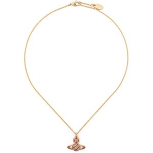 Vivienne Westwood, Accessoires, Dames, Geel, ONE Size, Orb Plaque Goudkleurige Hanger Ketting