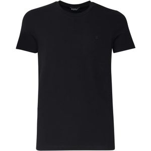 Dondup, Tops, Heren, Zwart, L, Katoen, Zwart katoenen T-shirt met logo