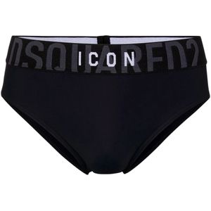 Dsquared2, Ondergoed, Heren, Zwart, L, Zwart Zee Kleding Elastisch Logo
