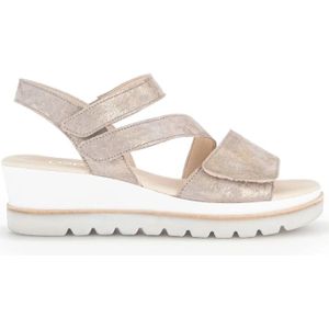Gabor, Schoenen, Dames, Beige, 38 1/2 EU, Suède, Gouden Suède Sandalen