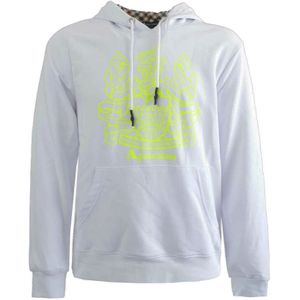 Aquascutum, Sweatshirts & Hoodies, Heren, Wit, L, Katoen, Witte Hoodie Lange Mouw Mannen