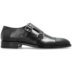 Jimmy Choo, Schoenen, Heren, Zwart, 40 EU, Leer, Zwarte Brush Off Leren Monniksriemschoenen
