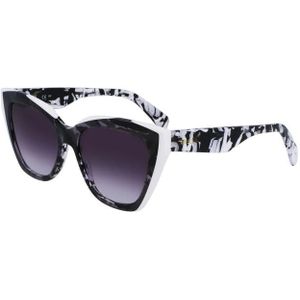 Liu Jo, Accessoires, Dames, Wit, ONE Size, Witte Acetaat Vierkante Lens Zonnebril