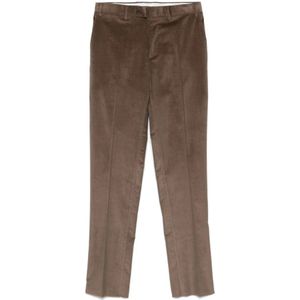 Canali, Broeken, Heren, Bruin, 3Xl, Katoen, Khaki Katoenen Corduroy Broek Rechte Pijp