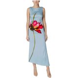 Desigual, Kleedjes, Dames, Blauw, L, Lange Jurken Collectie in Viscose Mix