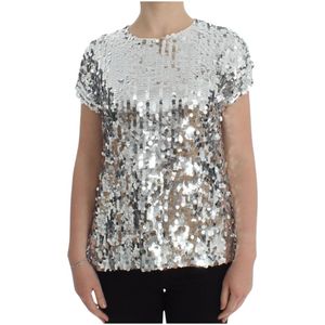 Dolce & Gabbana, Blouses & Shirts, Dames, Grijs, M, Polyester, T-Shirts