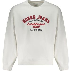 Guess, Sweatshirts & Hoodies, Heren, Wit, S, Katoen, Witte Katoenen Gebreide Trui