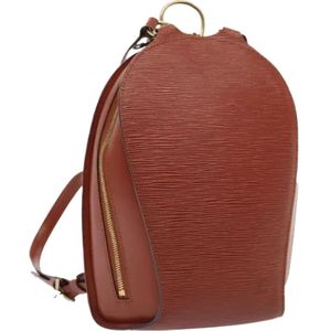 Louis Vuitton Vintage, Pre-owned, Dames, Bruin, ONE Size, Pre-owned Leather backpacks