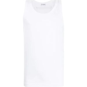 Dolce & Gabbana, Tops, Heren, Wit, S, Katoen, Logo Tanktop
