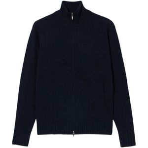 Brooks Brothers, Truien, Heren, Blauw, S, Wol, Wol-Cashmere Zip Trui