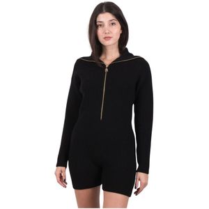 Patou, Jumpsuits & Playsuits, Dames, Zwart, S, Zwarte korte playsuit