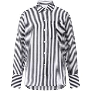 Frame, Blouses & Shirts, Dames, Blauw, S, Gestreept Oversized Overhemd