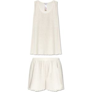 Hanro, Nachtkleding & Lounge, Dames, Beige, XL, Katoen, Pyjama Serena